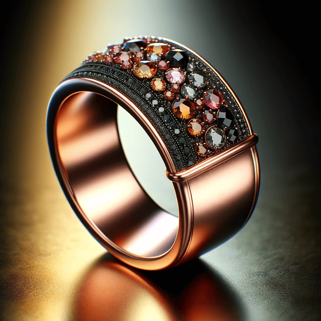 Anillo de cobre con piedras