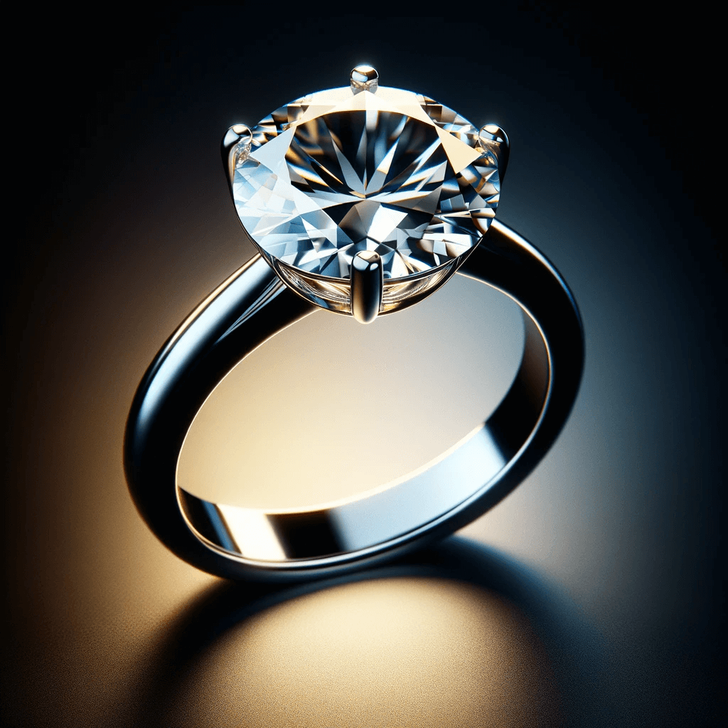 Anillo de diamante de acero
