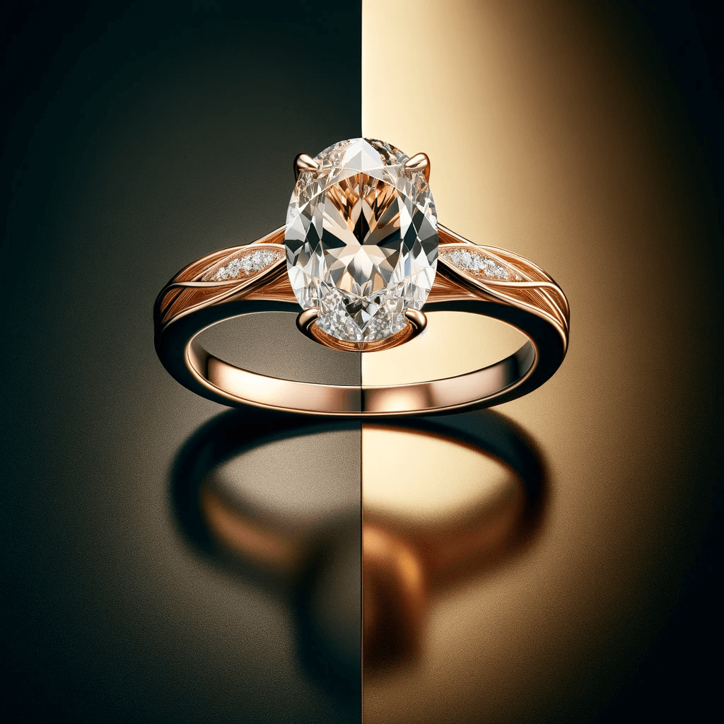 Anillo de diamante dorado
